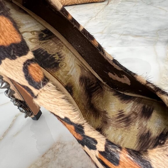 NWT Sam Edelman Lorissa Pony Leopard Spiked Heels - Picture 10 of 14